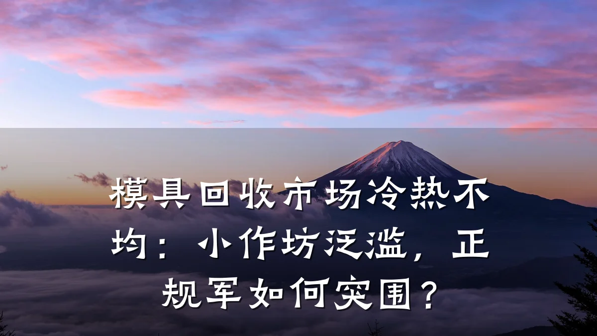 模具回收市场冷热不均:小作坊泛滥,正规军如何突围?