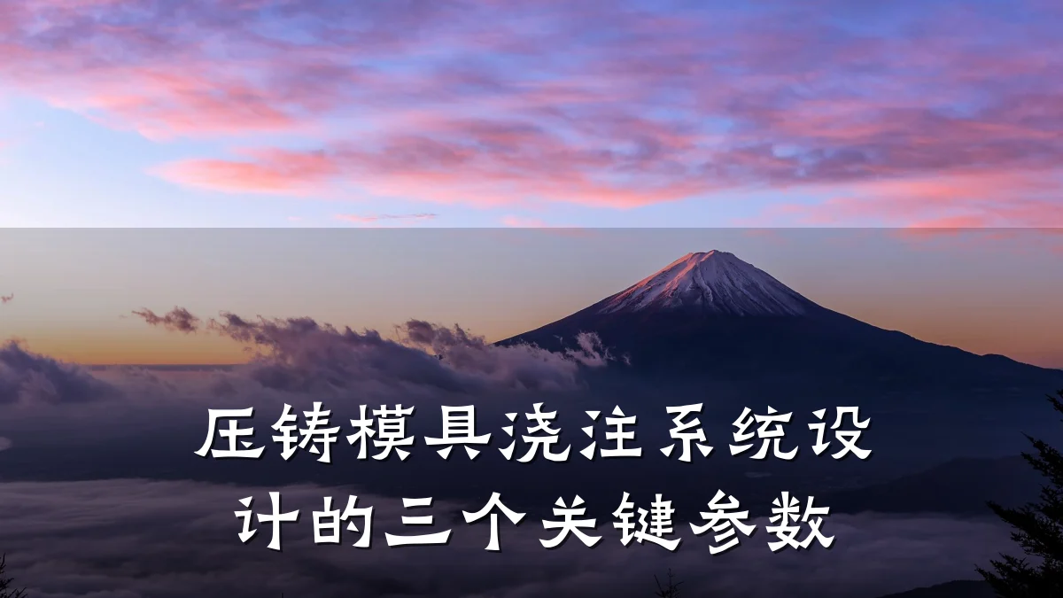 压铸模具浇注系统设计的三个关键参数