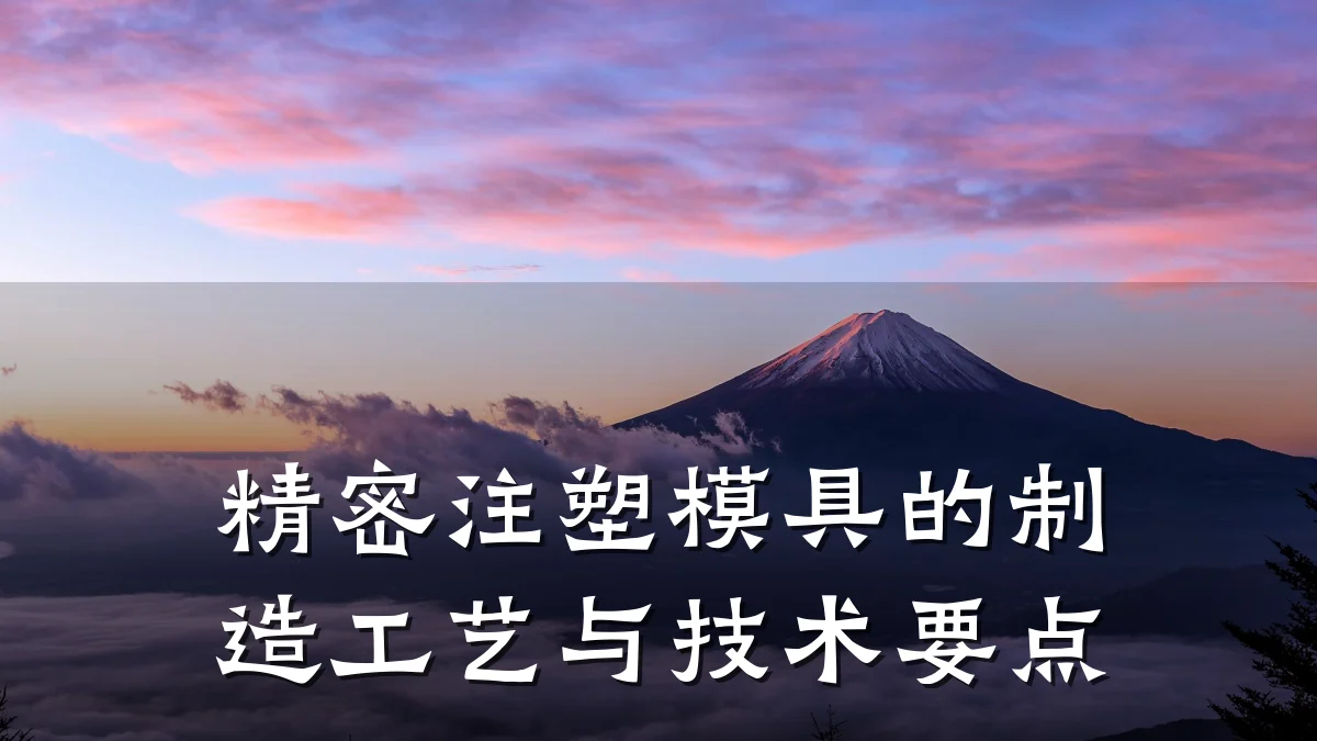 精密注塑模具的制造工艺与技术要点