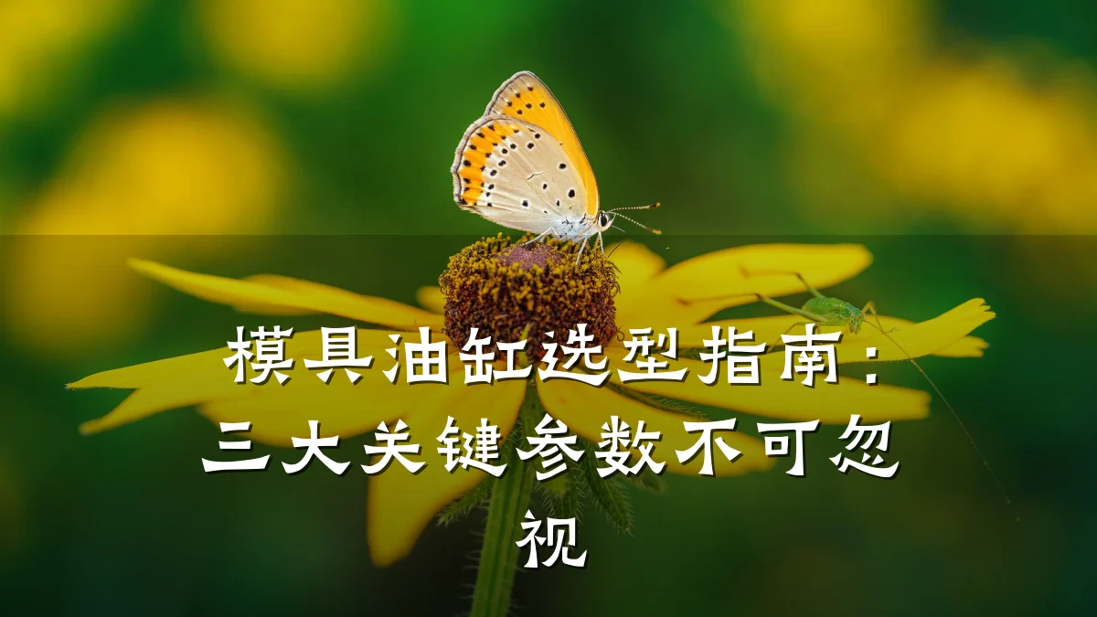模具油缸选型指南:三大关键参数不可忽视