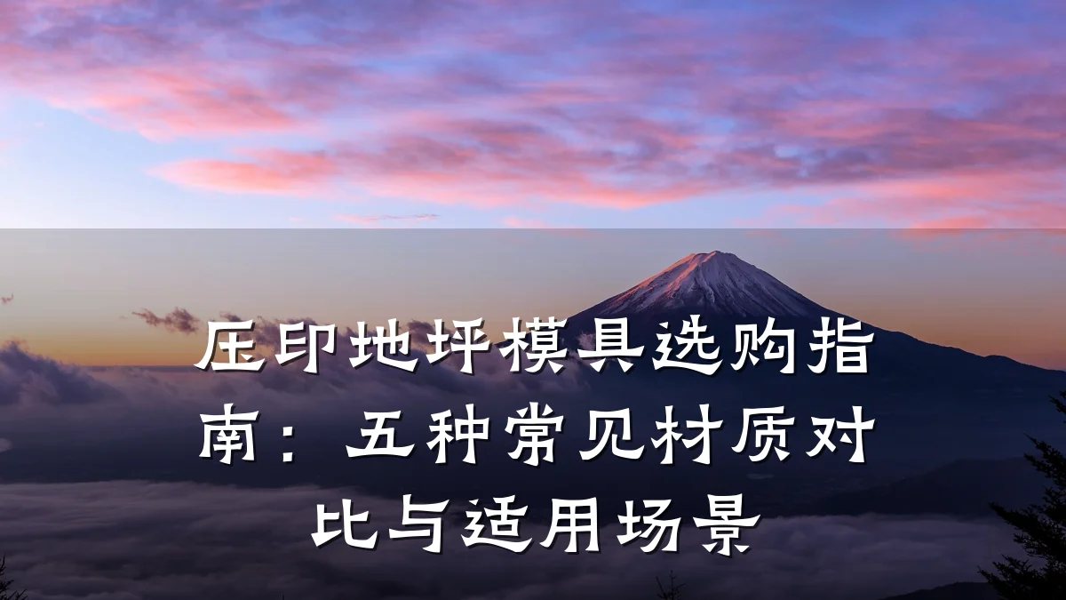 压印地坪模具选购指南:五种常见材质对比与适用场景