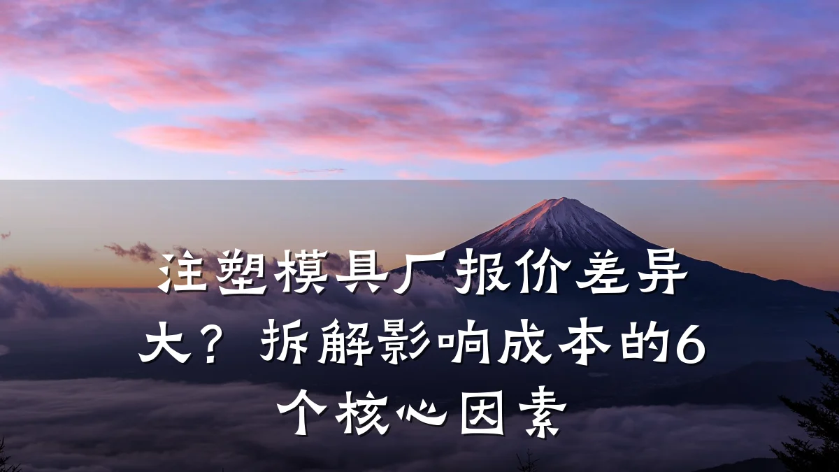 注塑模具厂报价差异大?拆解影响成本的6个核心因素