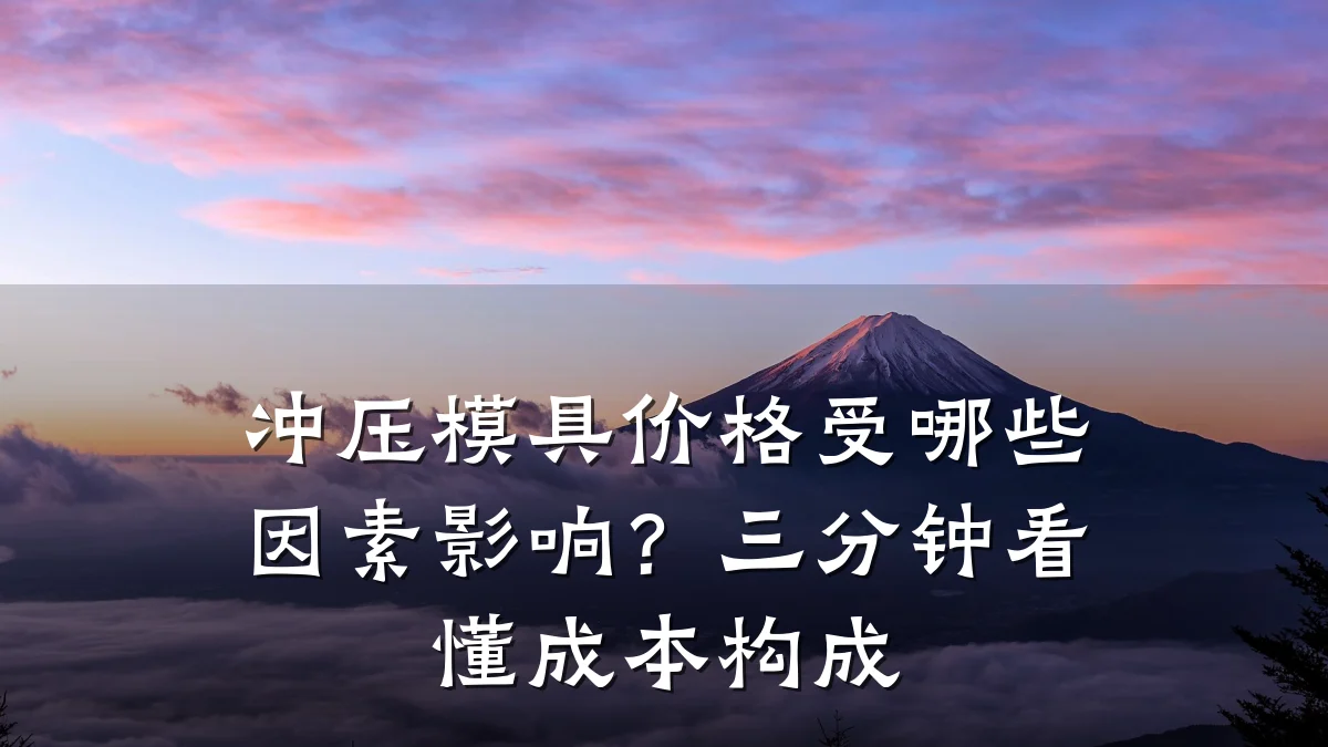 冲压模具价格受哪些因素影响？三分钟看懂成本构成