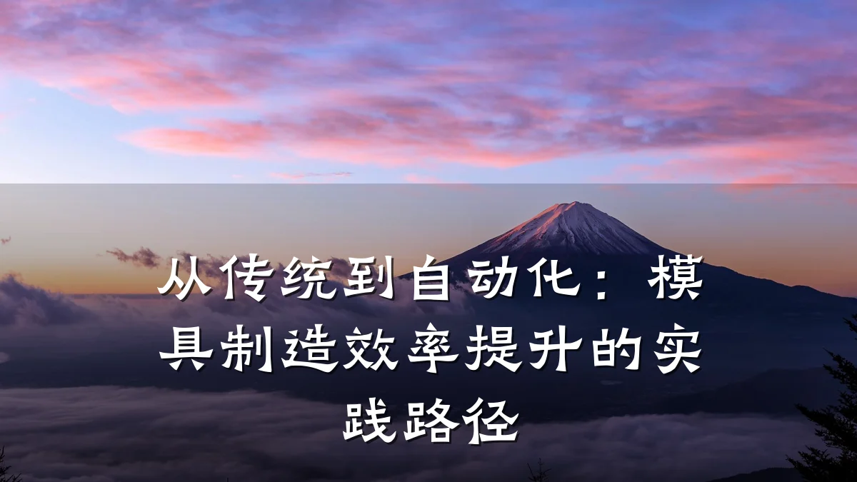 从传统到自动化:模具制造效率提升的实践路径