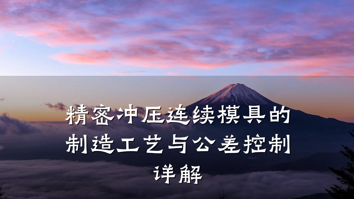精密冲压连续模具的制造工艺与公差控制详解