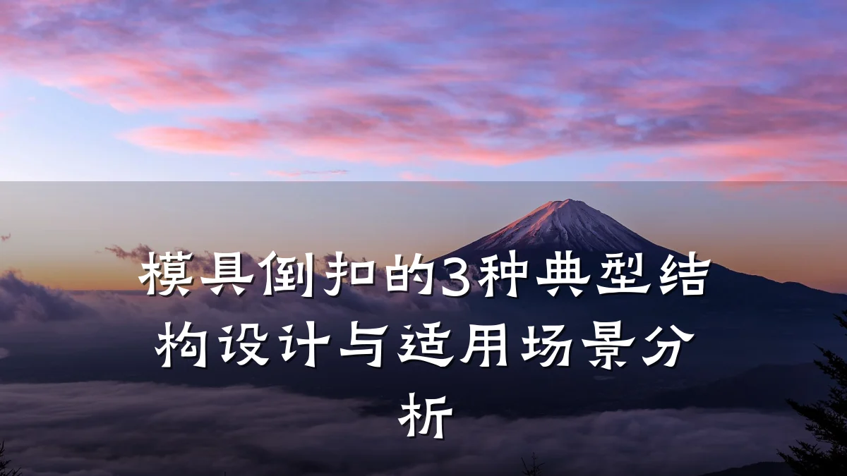 模具倒扣的3种典型结构设计与适用场景分析