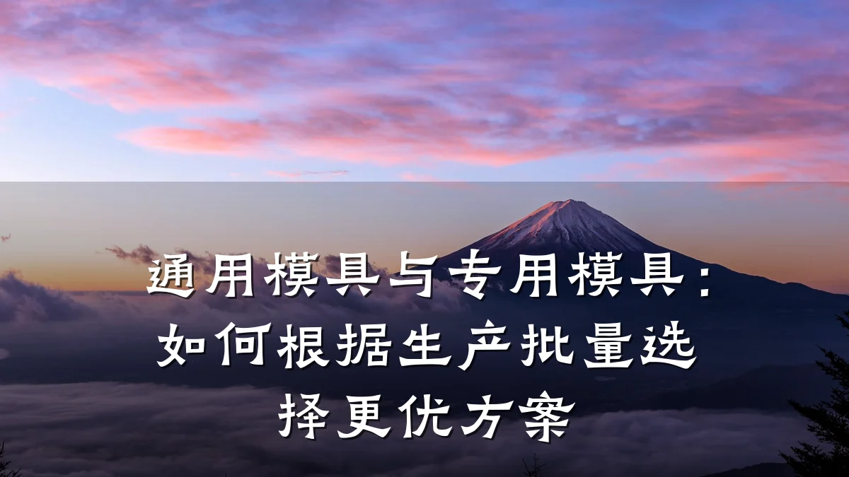 通用模具与专用模具:如何根据生产批量选择更优方案