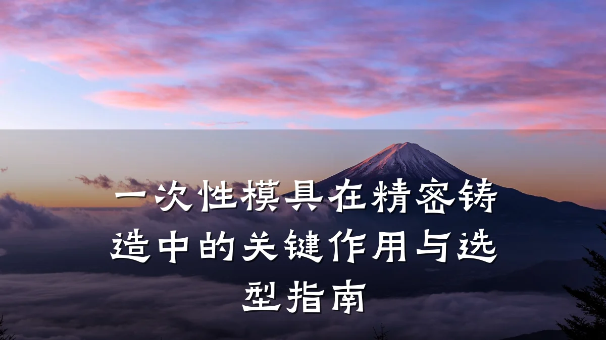 一次性模具在精密铸造中的关键作用与选型指南