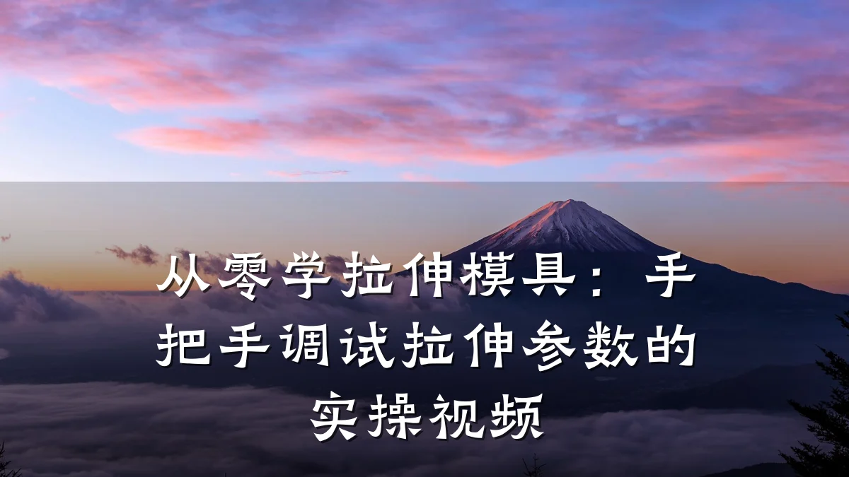 从零学拉伸模具:手把手调试拉伸参数的实操视频