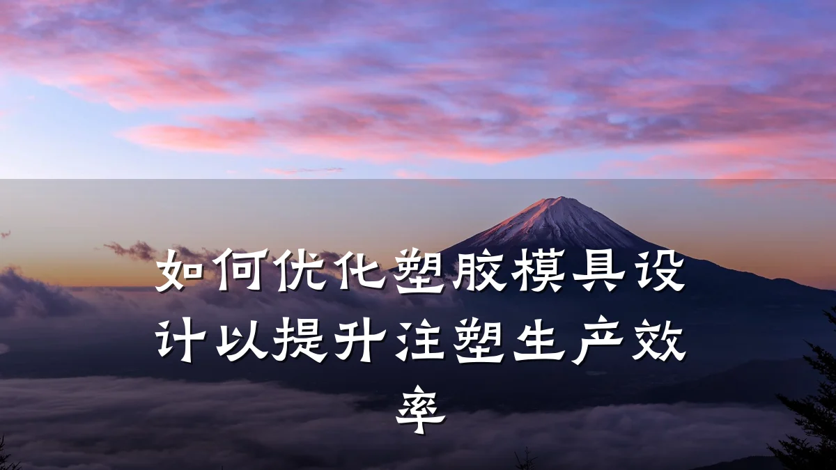 如何优化塑胶模具设计以提升注塑生产效率