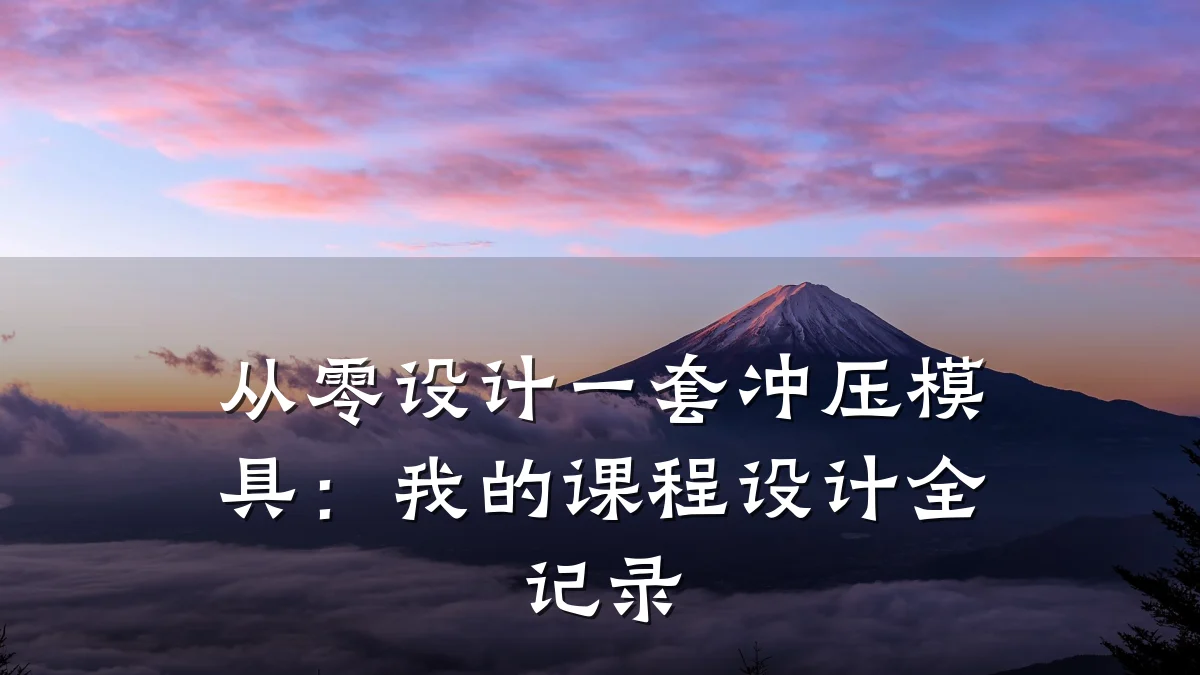 从零设计一套冲压模具:我的课程设计全记录