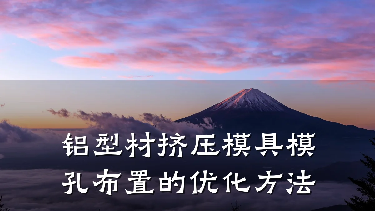 铝型材挤压模具模孔布置的优化方法