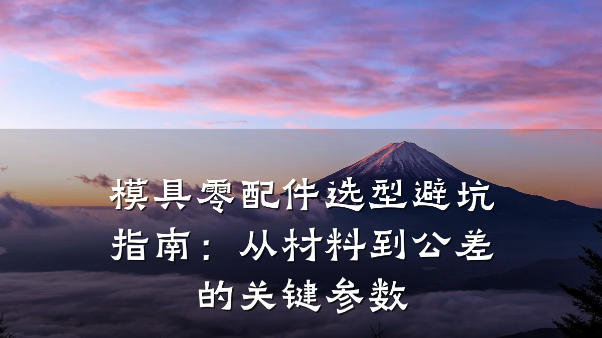 模具零配件选型避坑指南:从材料到公差的关键参数