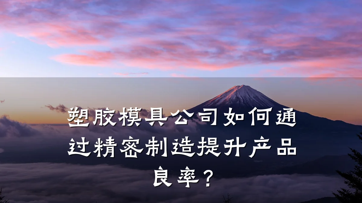 塑胶模具公司如何通过精密制造提升产品良率?