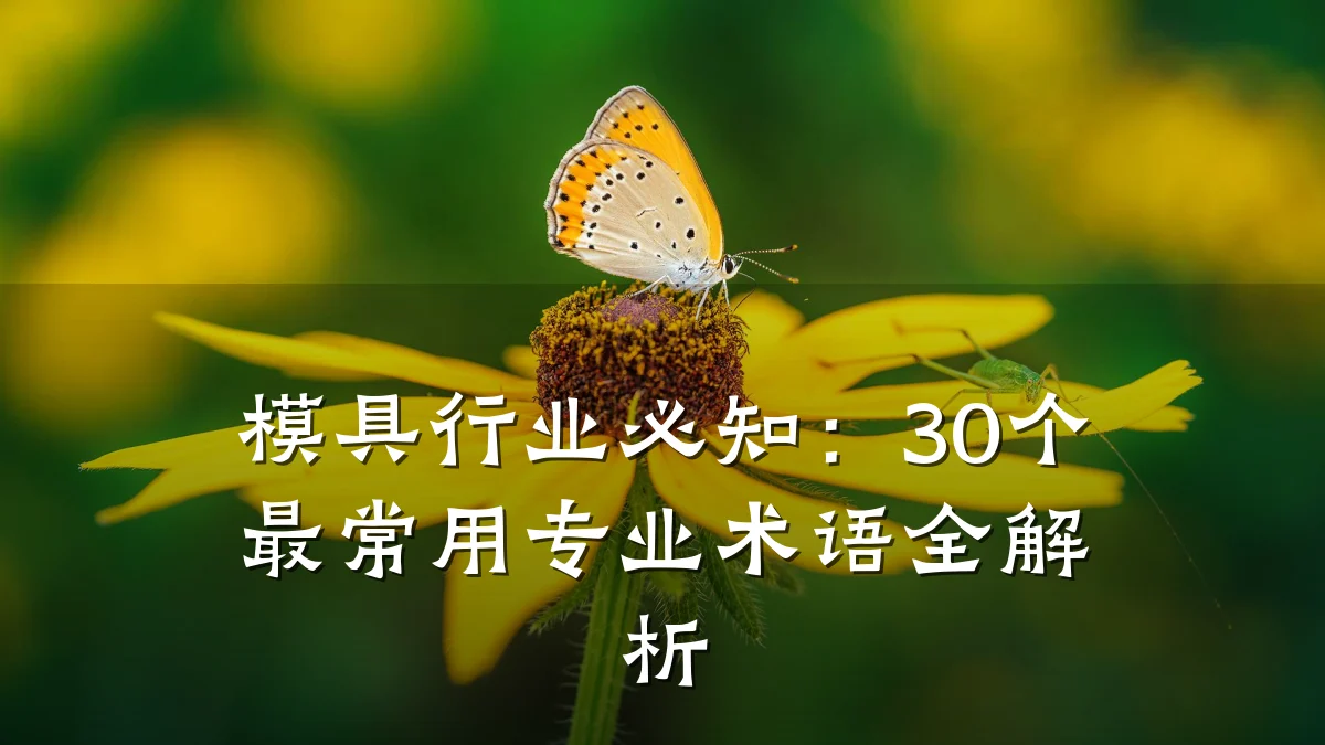模具行业必知:30个最常用专业术语全解析