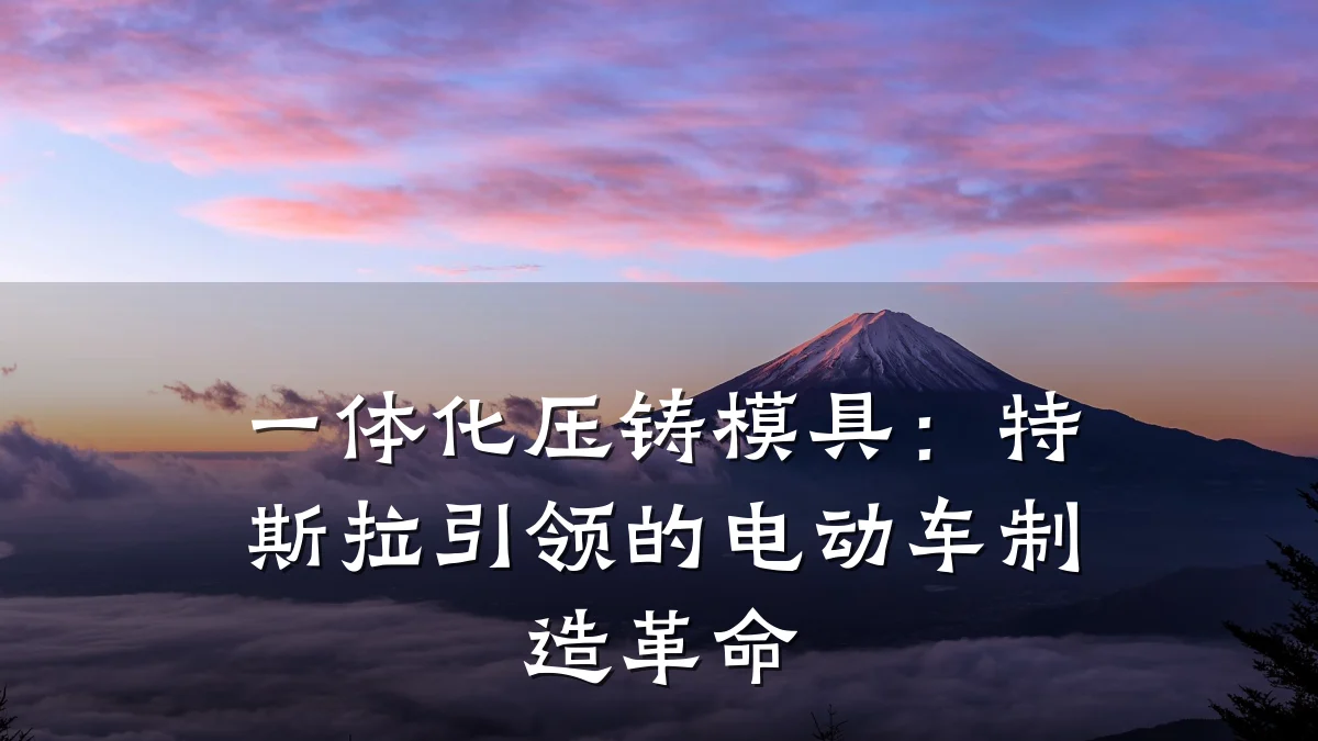 一体化压铸模具:特斯拉引领的电动车制造革命