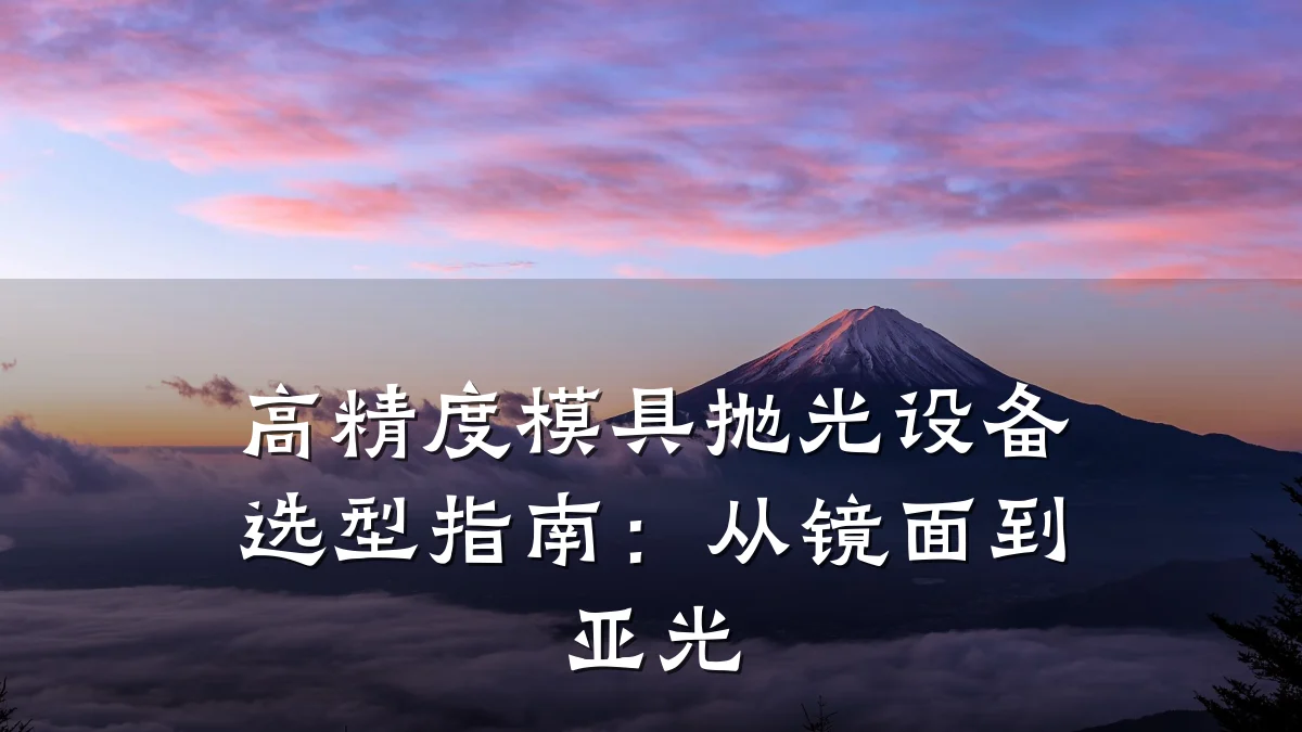 高精度模具抛光设备选型指南:从镜面到亚光