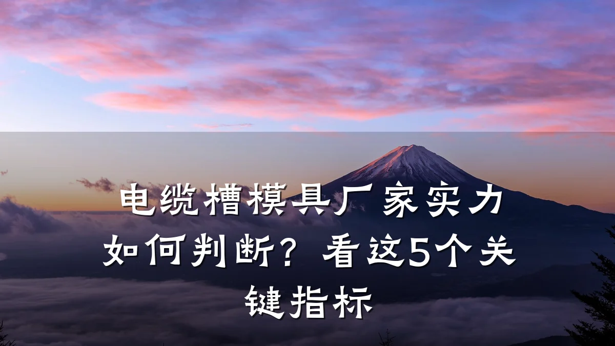 电缆槽模具厂家实力如何判断?看这5个关键指标