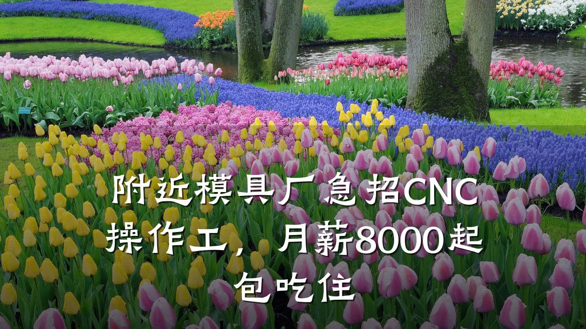附近模具厂急招CNC操作工,月薪8000起包吃住