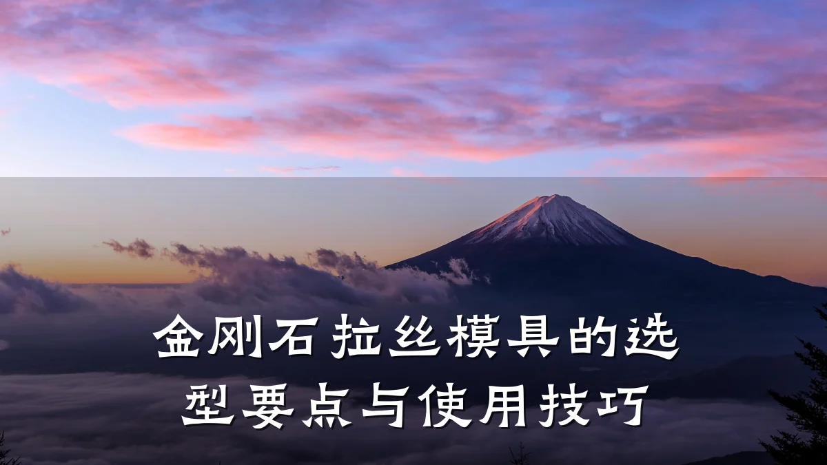 金刚石拉丝模具的选型要点与使用技巧