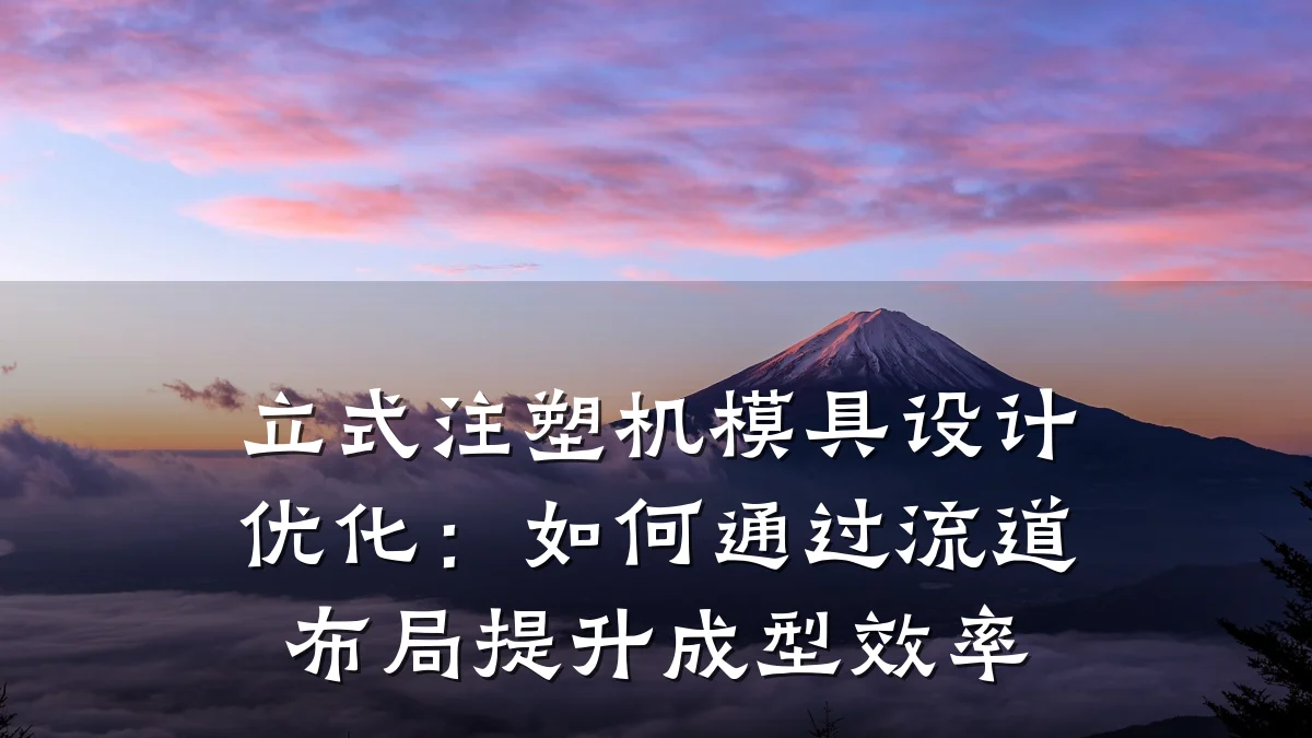 立式注塑机模具设计优化:如何通过流道布局提升成型效率