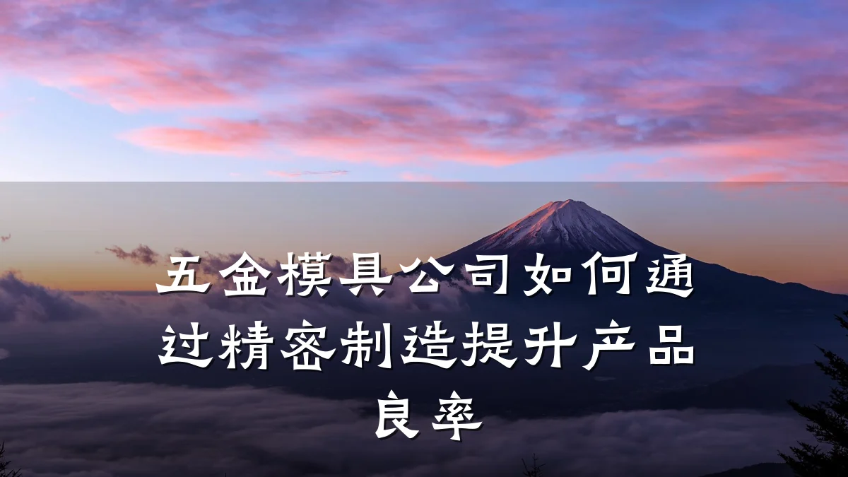 五金模具公司如何通过精密制造提升产品良率