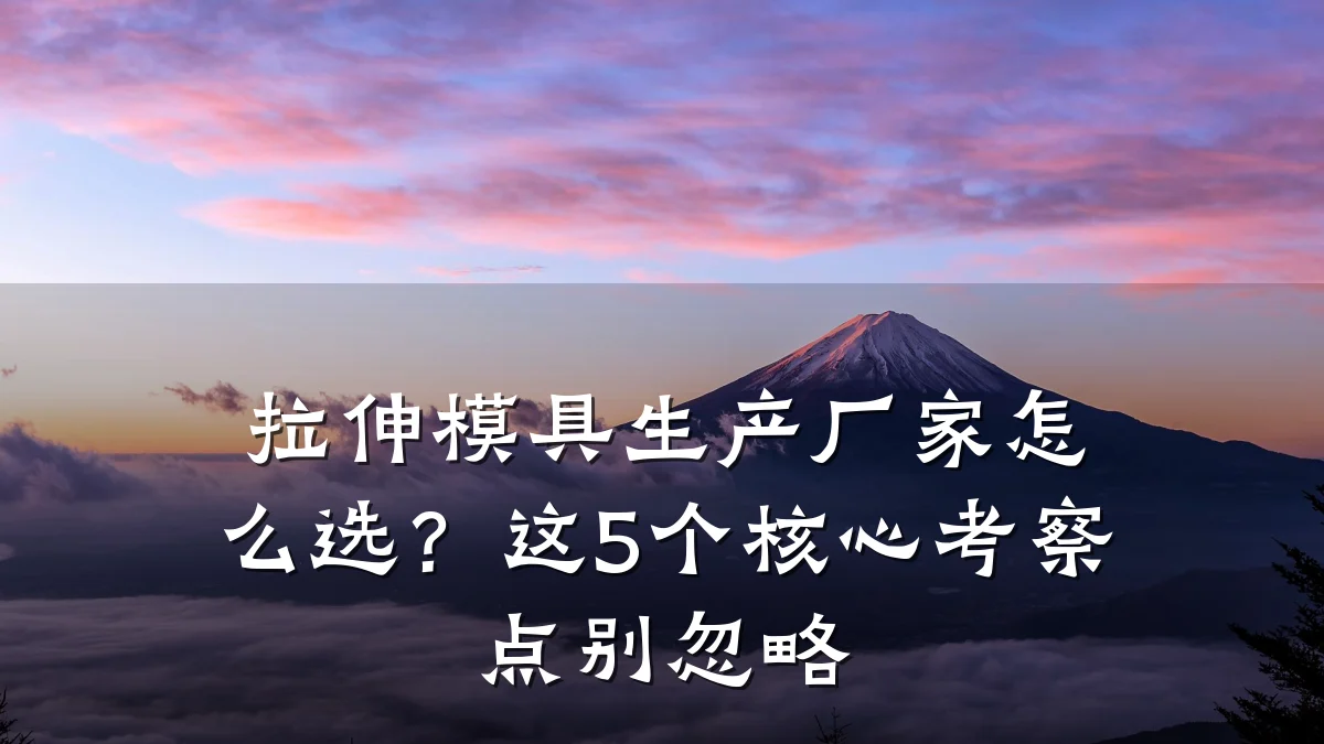 拉伸模具生产厂家怎么选？这5个核心考察点别忽略