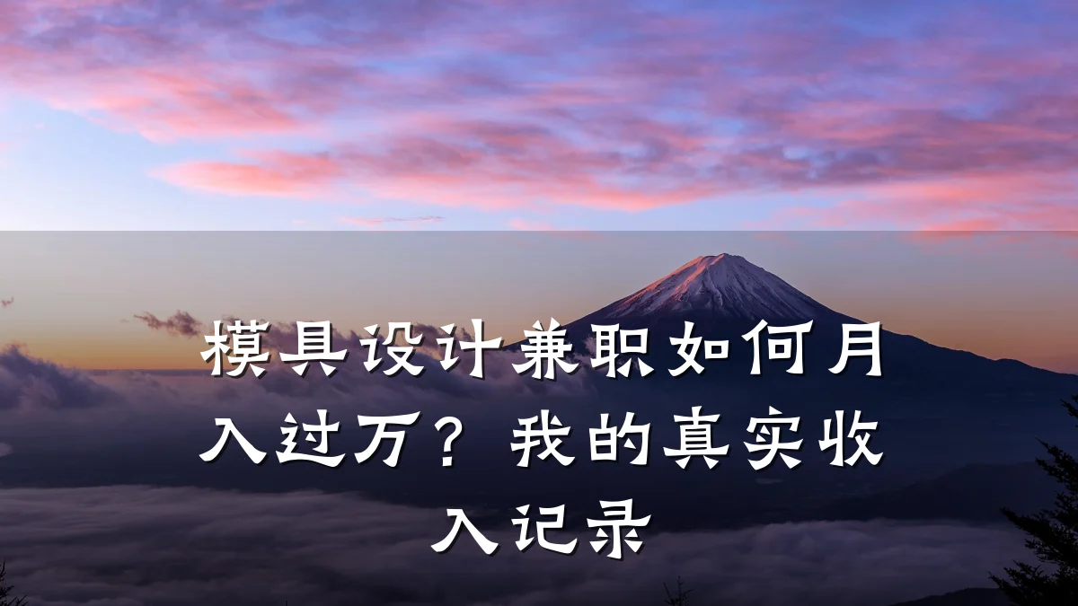模具设计兼职如何月入过万?我的真实收入记录