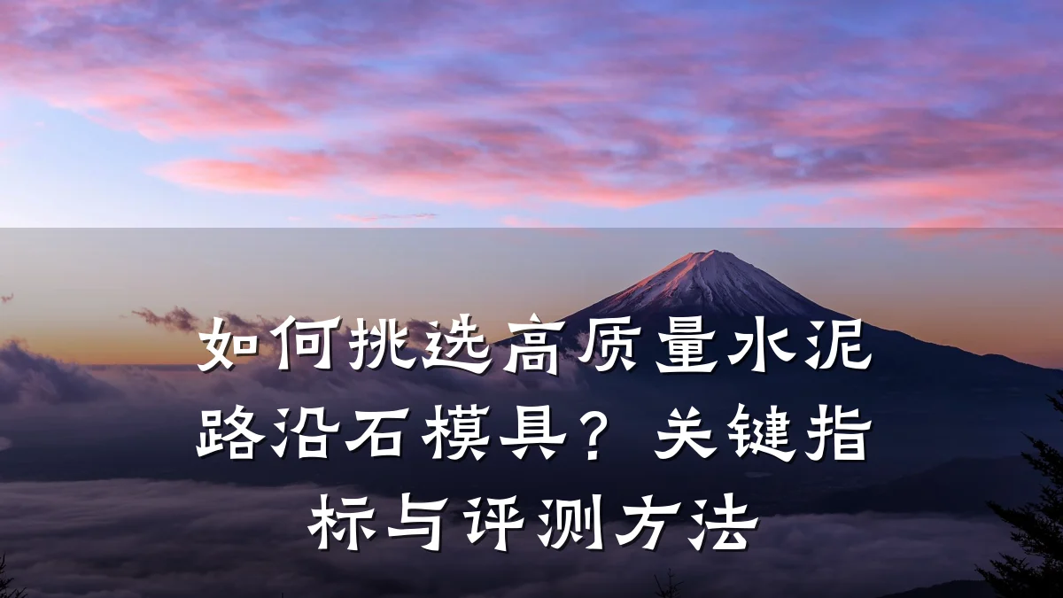 如何挑选高质量水泥路沿石模具?关键指标与评测方法