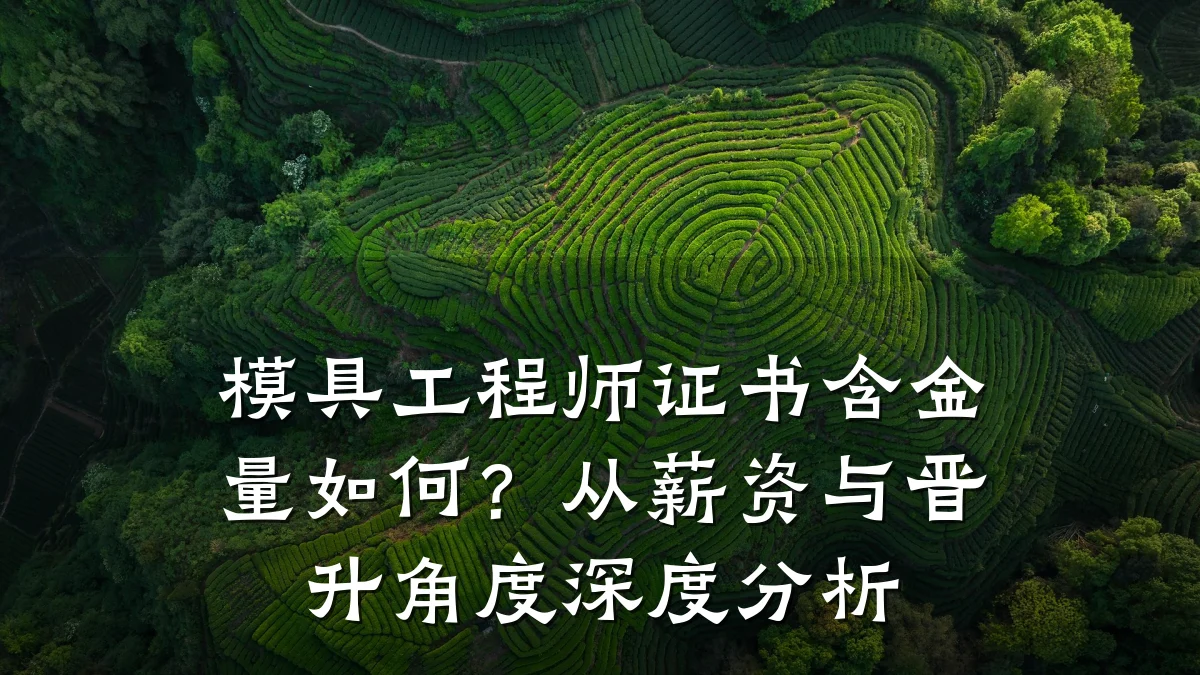 模具工程师证书含金量如何?从薪资与晋升角度深度分析