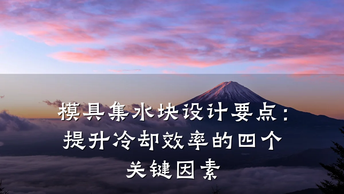 模具集水块设计要点:提升冷却效率的四个关键因素