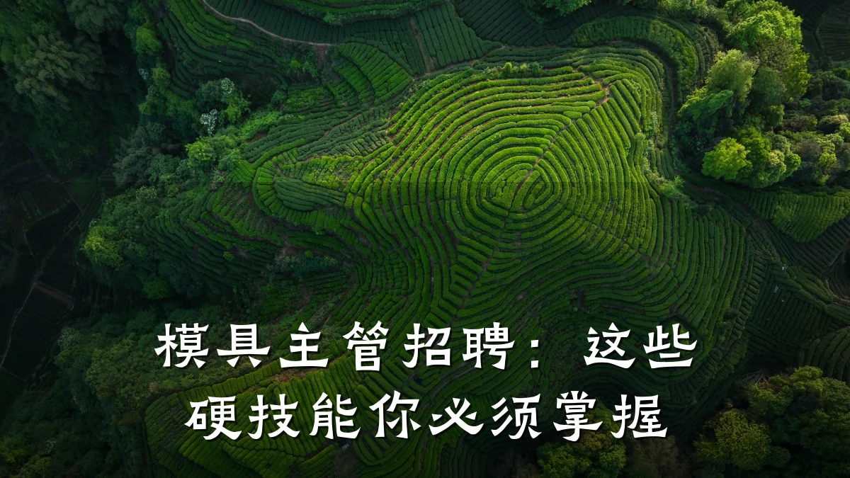 模具主管招聘:这些硬技能你必须掌握