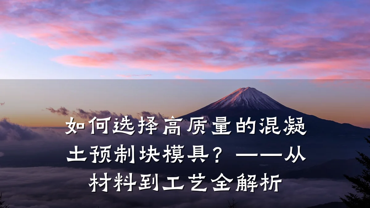 如何选择高质量的混凝土预制块模具?——从材料到工艺全解析