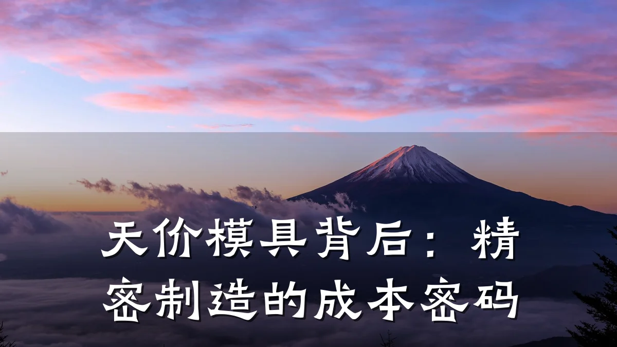 天价模具背后:精密制造的成本密码