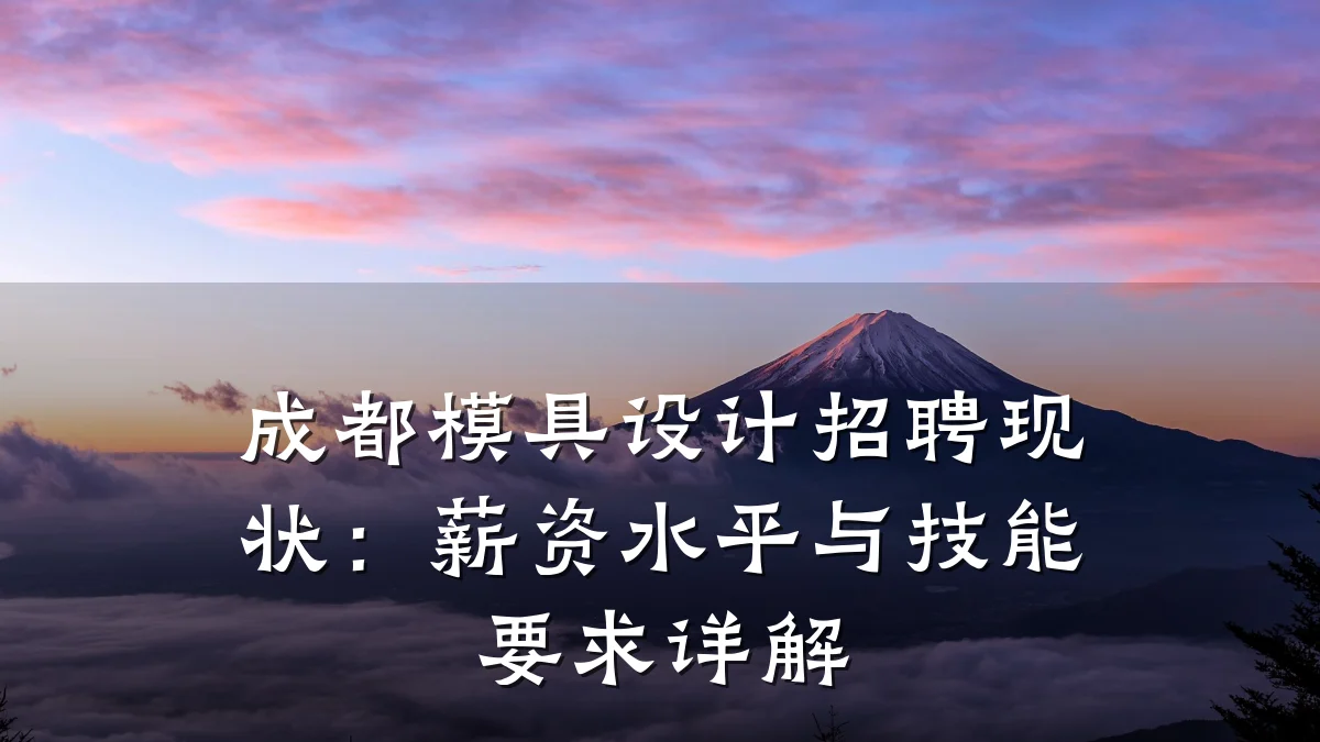 成都模具设计招聘现状：薪资水平与技能要求详解