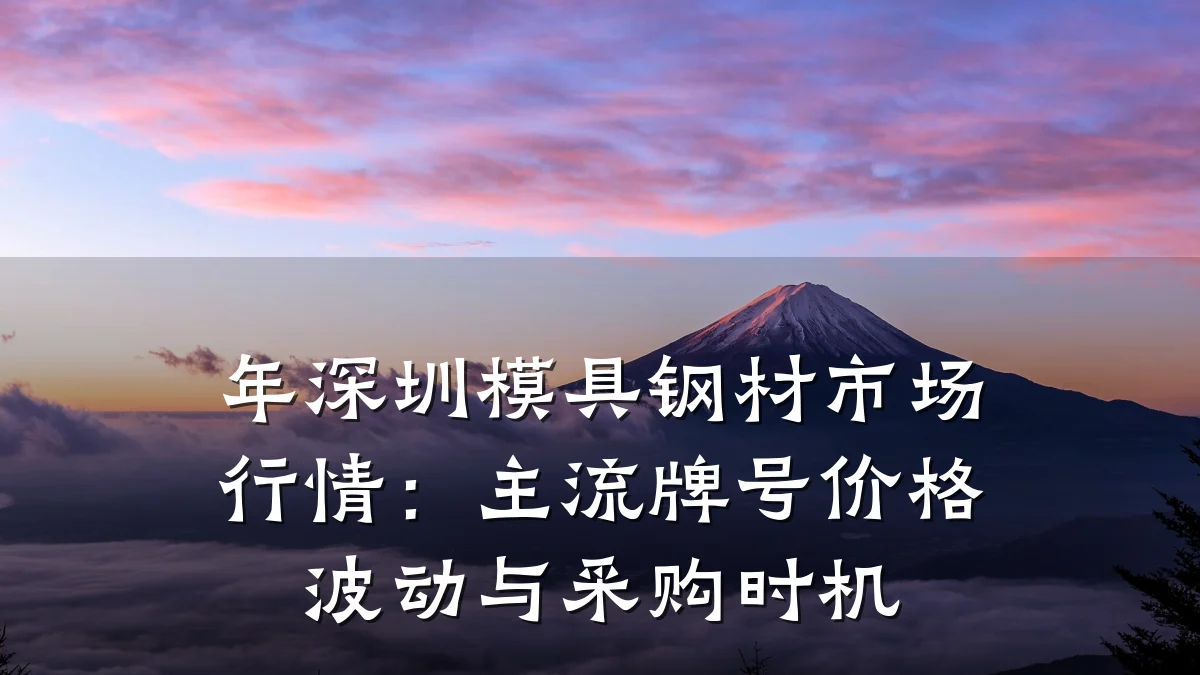 年深圳模具钢材市场行情:主流牌号价格波动与采购时机
