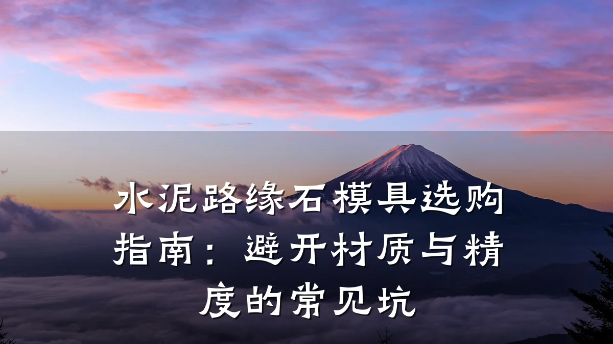 水泥路缘石模具选购指南:避开材质与精度的常见坑