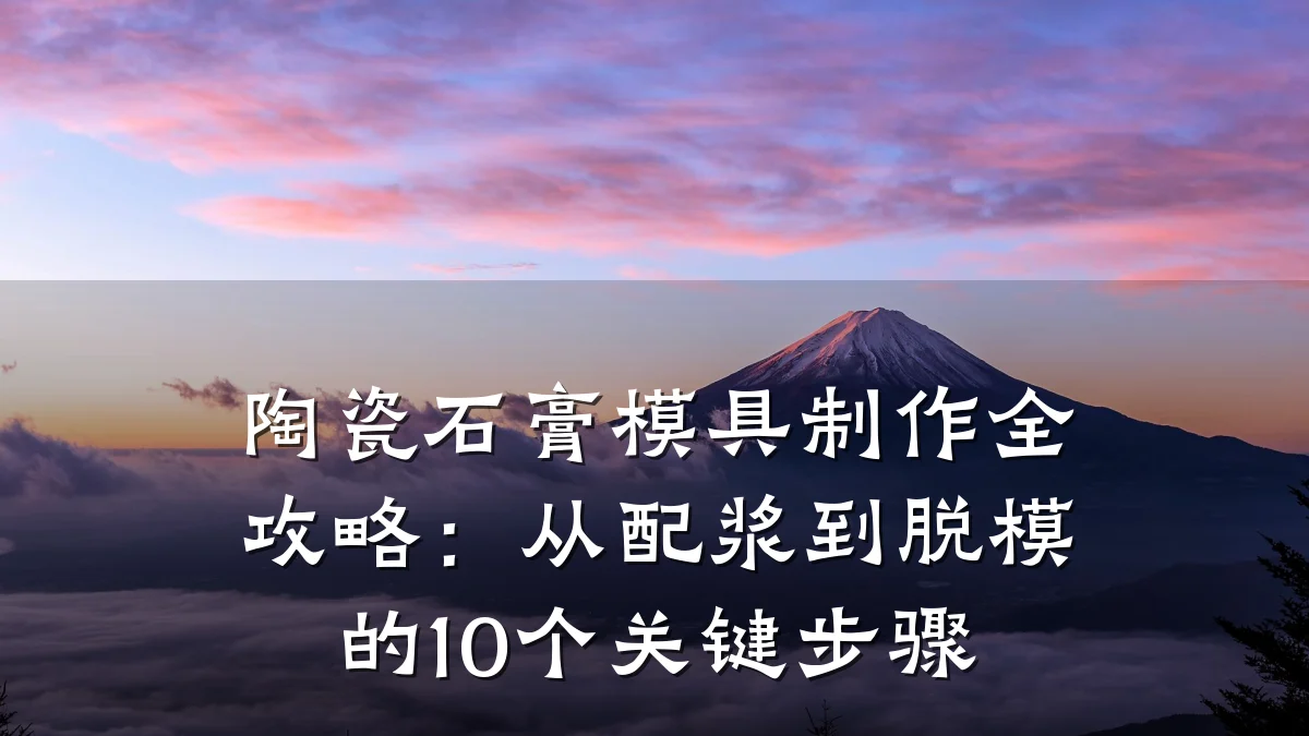 陶瓷石膏模具制作全攻略:从配浆到脱模的10个关键步骤
